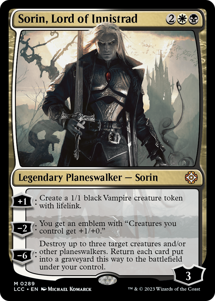 {@@LCC-R} Sorin, Lord of Innistrad [The Lost Caverns of Ixalan Commander][LCC 289]