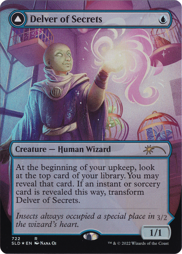 {R} Delver of Secrets // Insectile Aberration (Borderless) [Secret Lair: From Cute to Brute][SLD 722]