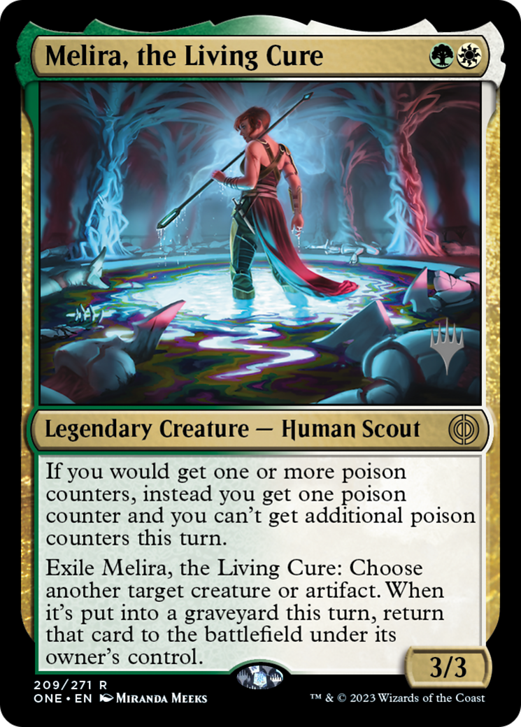 {@R} Melira, the Living Cure (Promo Pack) [Phyrexia: All Will Be One Promos][PP ONE 209]
