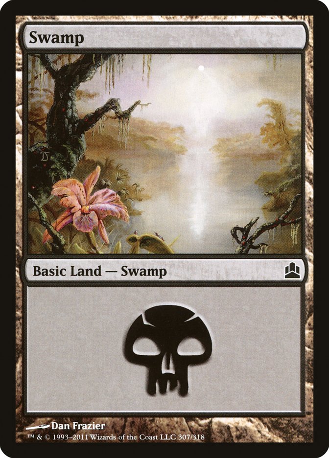 {B}[CMD 307] Swamp (307) [Commander 2011]
