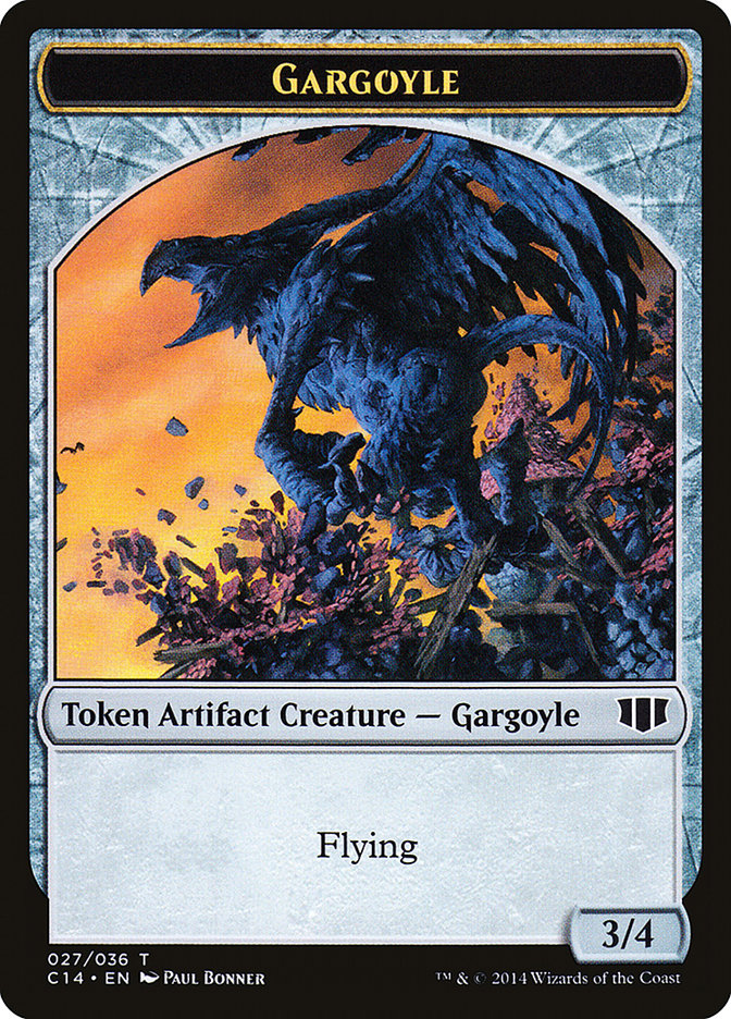 {T} Gargoyle // Elf Warrior Double-sided Token [Commander 2014 Tokens][TC14 027]