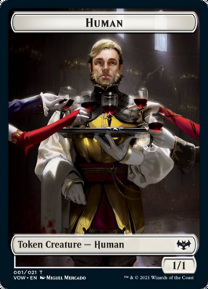 {T} Human (001) // Treasure Double-sided Token [Innistrad: Crimson Vow Tokens][TVOW 001]