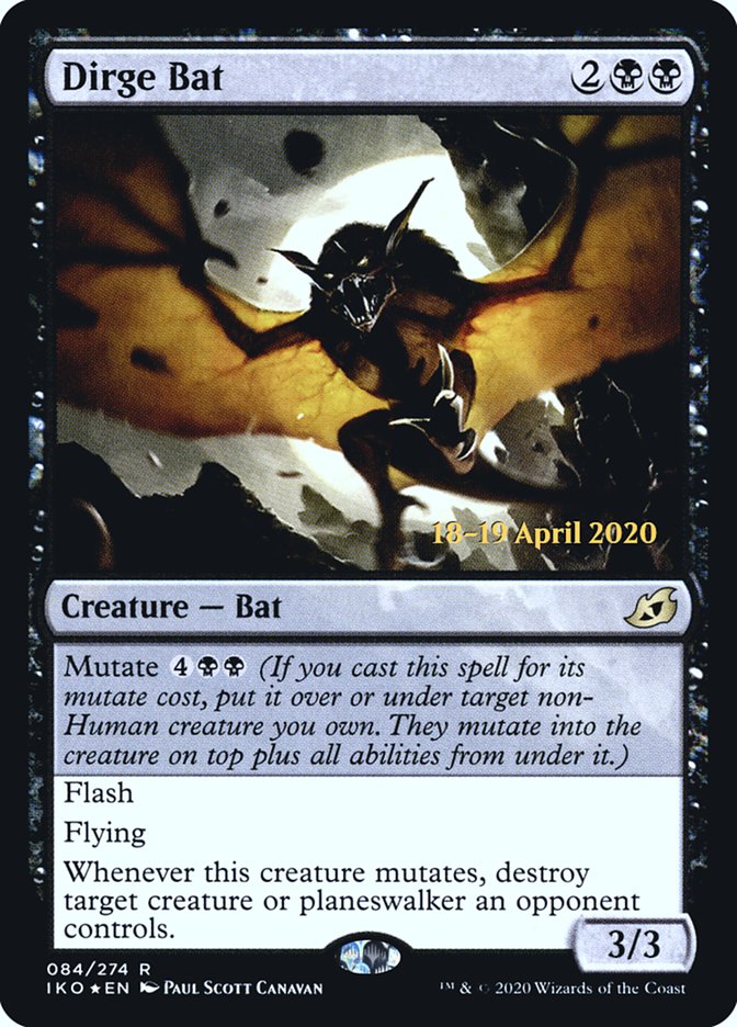 {R} Dirge Bat [Ikoria: Lair of Behemoths Prerelease Promos][PR IKO 084]
