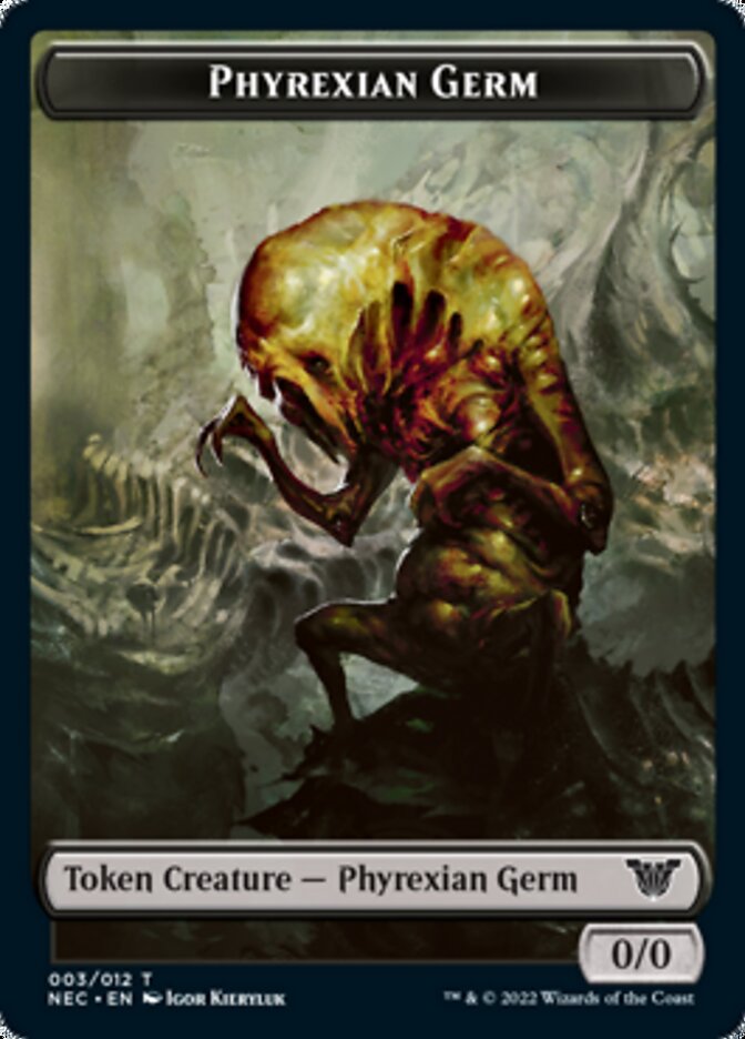 {T} Phyrexian Germ // Spirit (002) Double-sided Token [Kamigawa: Neon Dynasty Commander Tokens][TNEC 003]