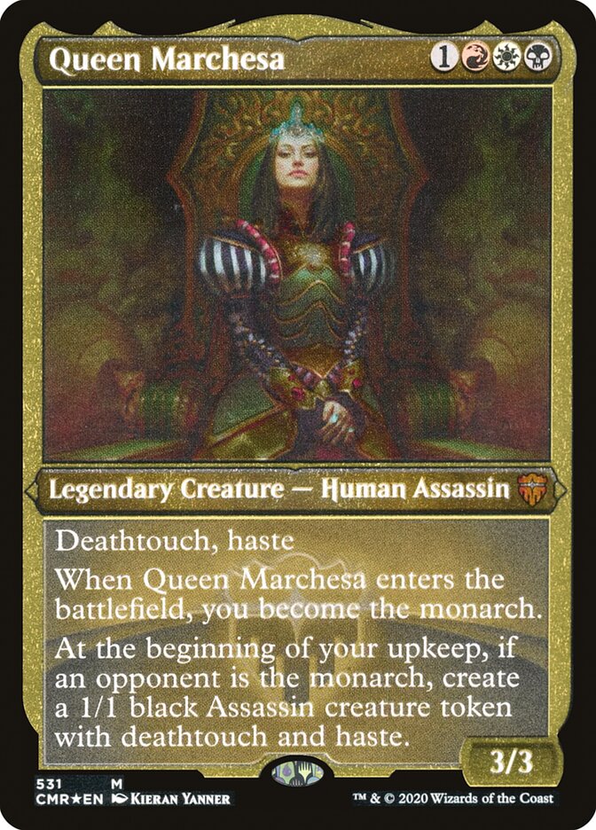 {R} Queen Marchesa (Etched) [Commander Legends][CMR 531]