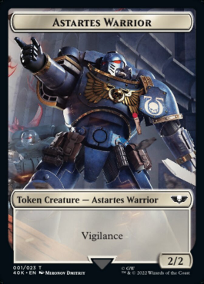 {T} Astartes Warrior (001) // Cherubael Double-sided Token [Universes Beyond: Warhammer 40,000 Tokens][T40K 013]