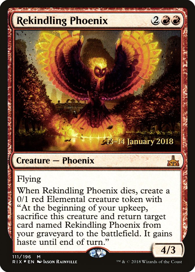 {R} Rekindling Phoenix [Rivals of Ixalan Prerelease Promos][PR RIX 111]