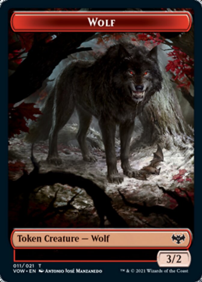 {T} Wolf (011) // Wolf (014) Double-sided Token [Innistrad: Crimson Vow Tokens][TVOW 011]