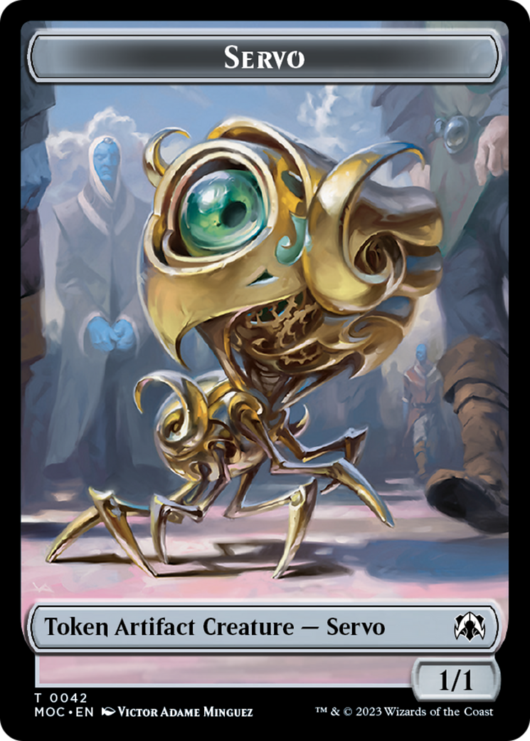 {T} Feather // Servo Double-Sided Token [March of the Machine Commander Tokens][TMOC 023]