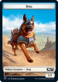 {T} Dog // Saproling Double-sided Token [Core Set 2021 Tokens][TM21 019]