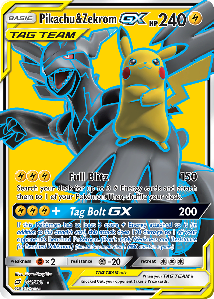 <PP> Pikachu & Zekrom GX (162/181) [Sun & Moon: Team Up]