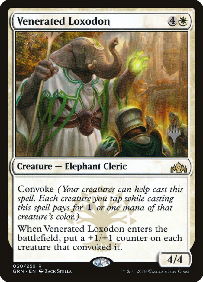 {R} Venerated Loxodon (Promo Pack) [Guilds of Ravnica Promos][PP GRN 030]