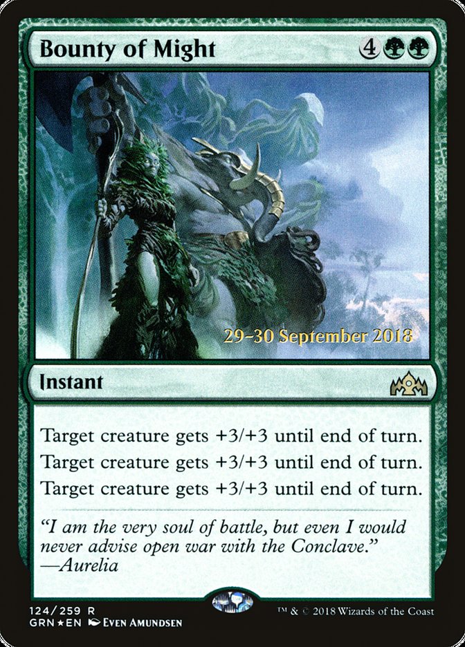 {R} Bounty of Might [Guilds of Ravnica Prerelease Promos][PR GRN 124]