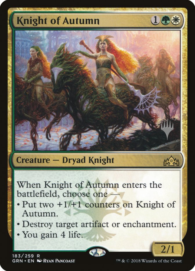 {R} Knight of Autumn (Promo Pack) [Guilds of Ravnica Promos][PP GRN 183]