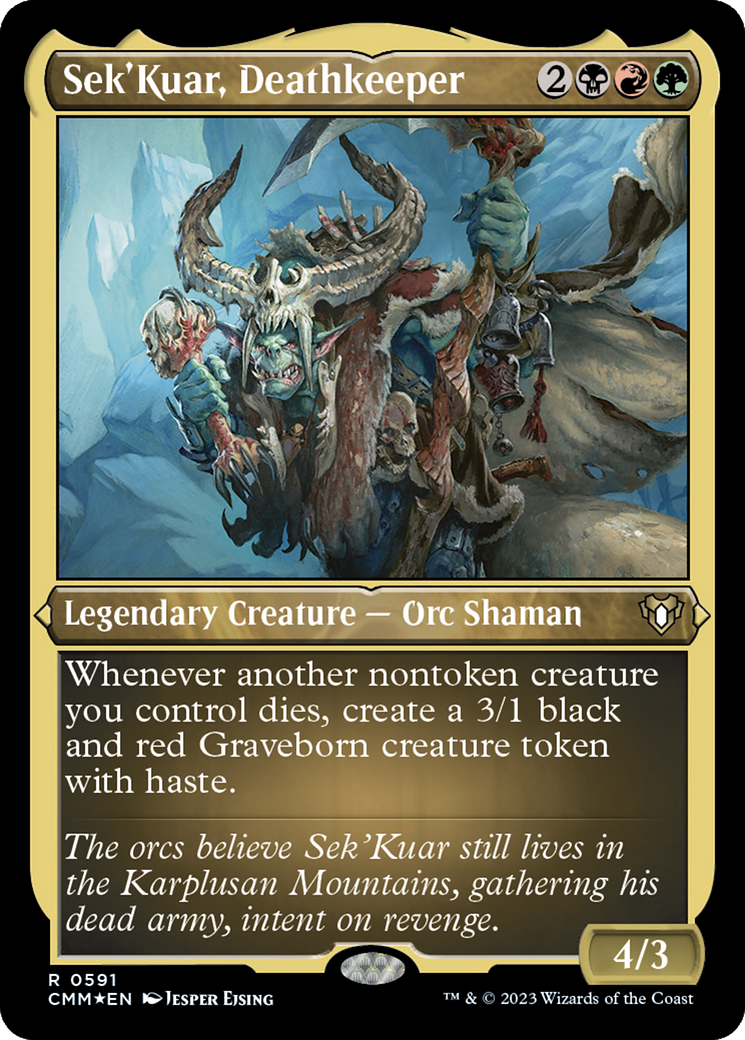 {R} Sek'Kuar, Deathkeeper (Foil Etched) [Commander Masters][CMM 591]