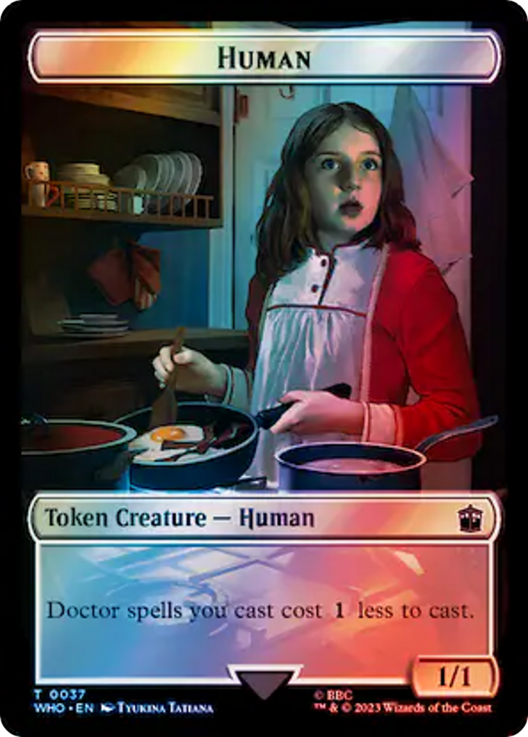 {T} Human (0037) // Mark of the Rani Double-Sided Token (Surge Foil) [Doctor Who Tokens][TWHO 37//47]
