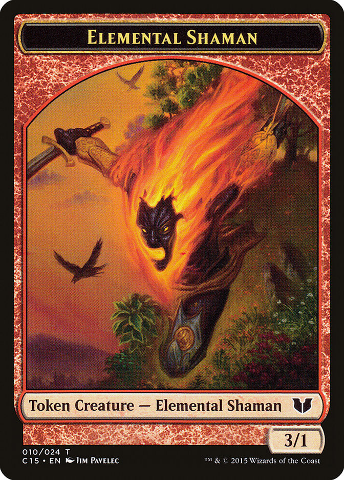 {T} Elemental Shaman // Shapeshifter Double-Sided Token [Commander 2015 Tokens][TC15 010]
