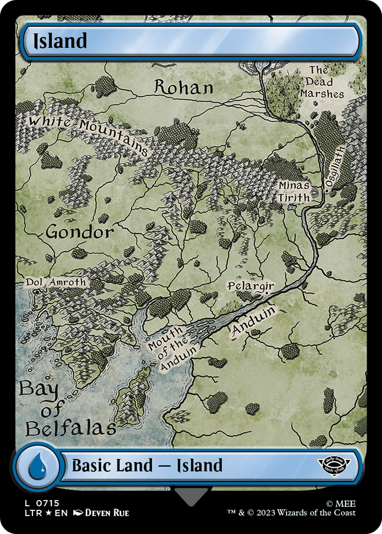 {B} Island (0715) (Surge Foil) [The Lord of the Rings: Tales of Middle-Earth][LTR 715]