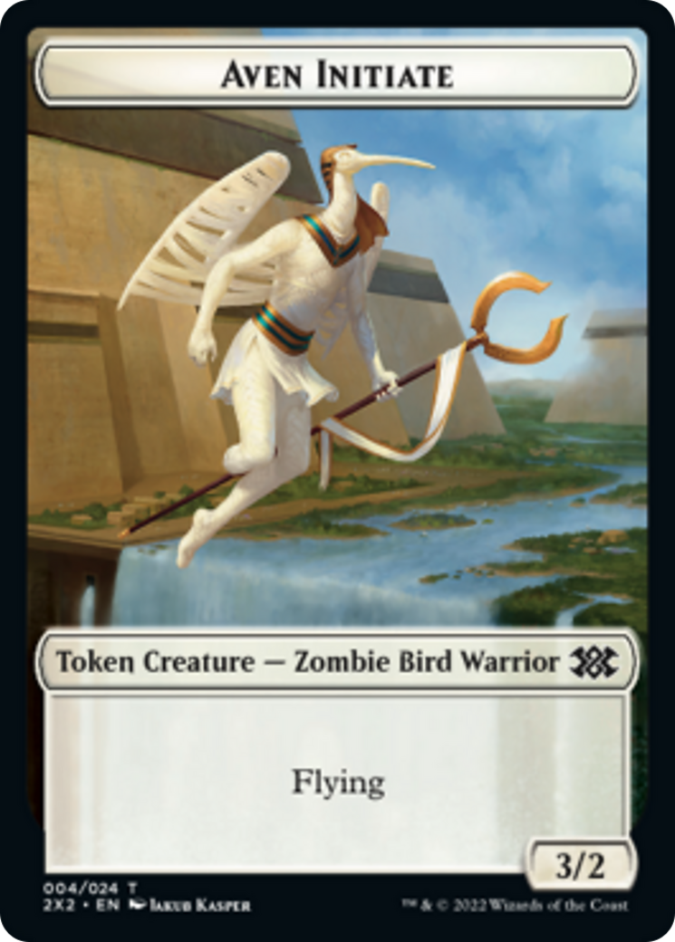 {T} Drake // Aven Initiate Double-sided Token [Double Masters 2022 Tokens][T2X2 10//4]