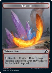 {T} Feather // Human Soldier (004) Double-sided Token [Ikoria: Lair of Behemoths Tokens][TIKO 009]