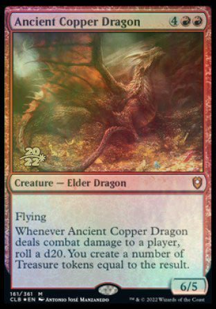 {R} Ancient Copper Dragon [Commander Legends: Battle for Baldur's Gate Prerelease Promos][PR CLB 161]