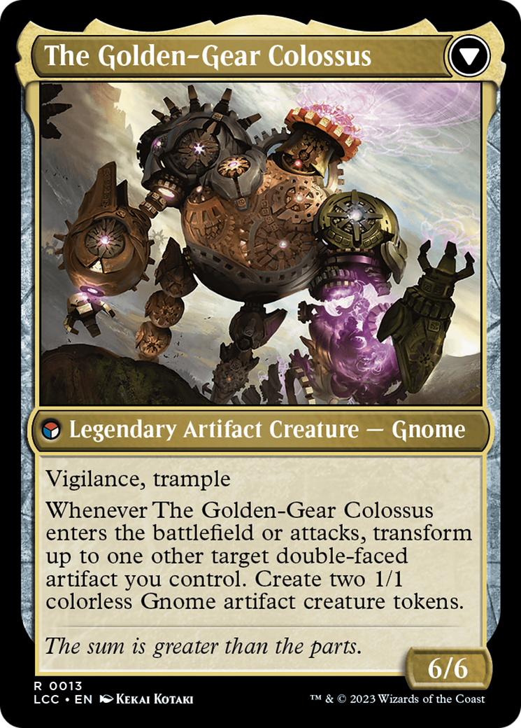 {@@LCC-R} Tetzin, Gnome Champion // The Golden-Gear Colossus [The Lost Caverns of Ixalan Commander][LCC 13]