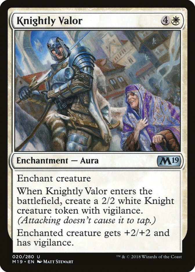 {C} Knightly Valor [Core Set 2019][M19 020]