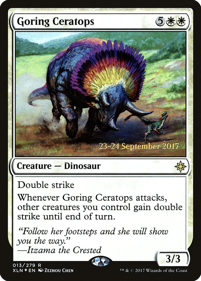 {R} Goring Ceratops [Ixalan Prerelease Promos][PR XLN 013]