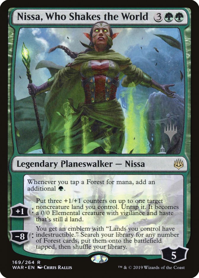 {R} Nissa, Who Shakes the World (Promo Pack) [War of the Spark Promos][PP WAR 169]