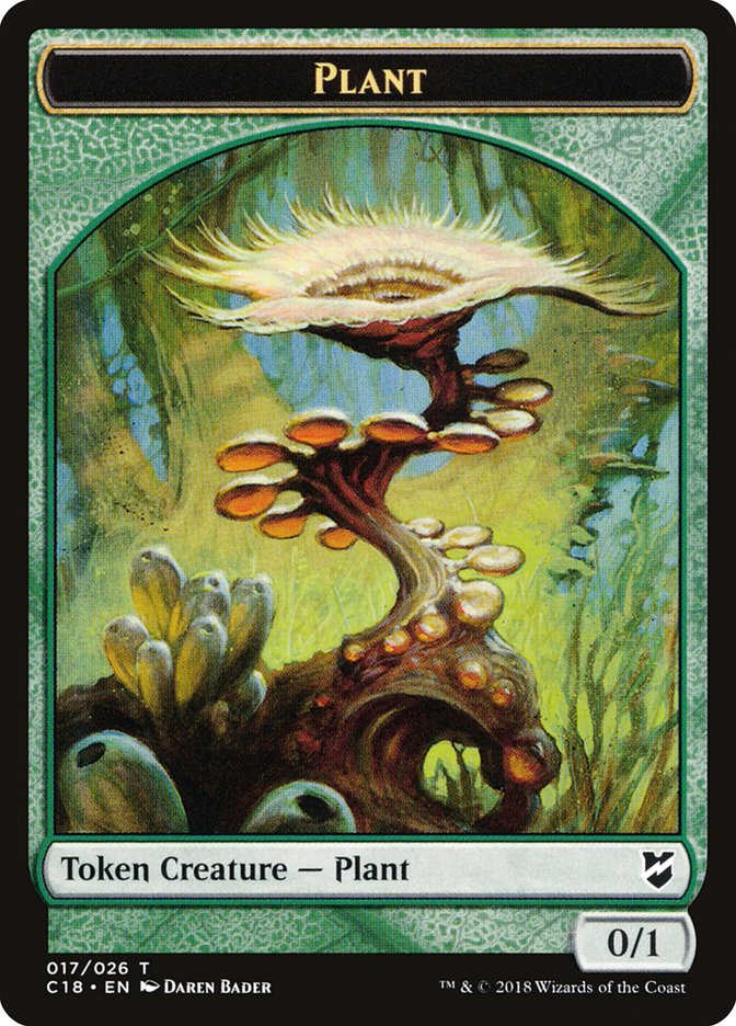 {T} Cat Warrior // Plant Double-sided Token [Commander 2018 Tokens][TC18 015]