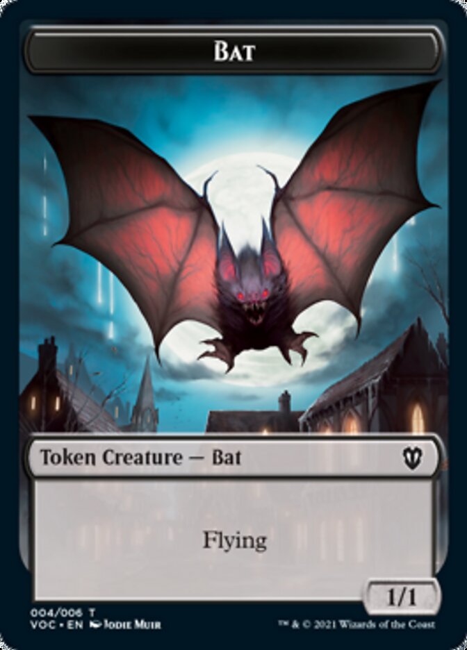 {T} Blood // Bat Double-sided Token [Innistrad: Crimson Vow Commander Tokens][TVOC 017]
